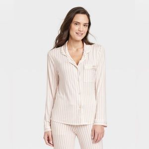 Women’s Beautifully Soft light pink small long-sleeve pajama set- Stars Above.